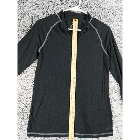 REI Base Layer Kids XL (18) Black Long Sleeves Raglan 1/4 Zip Pullover Stretchy - Picture 5 of 8